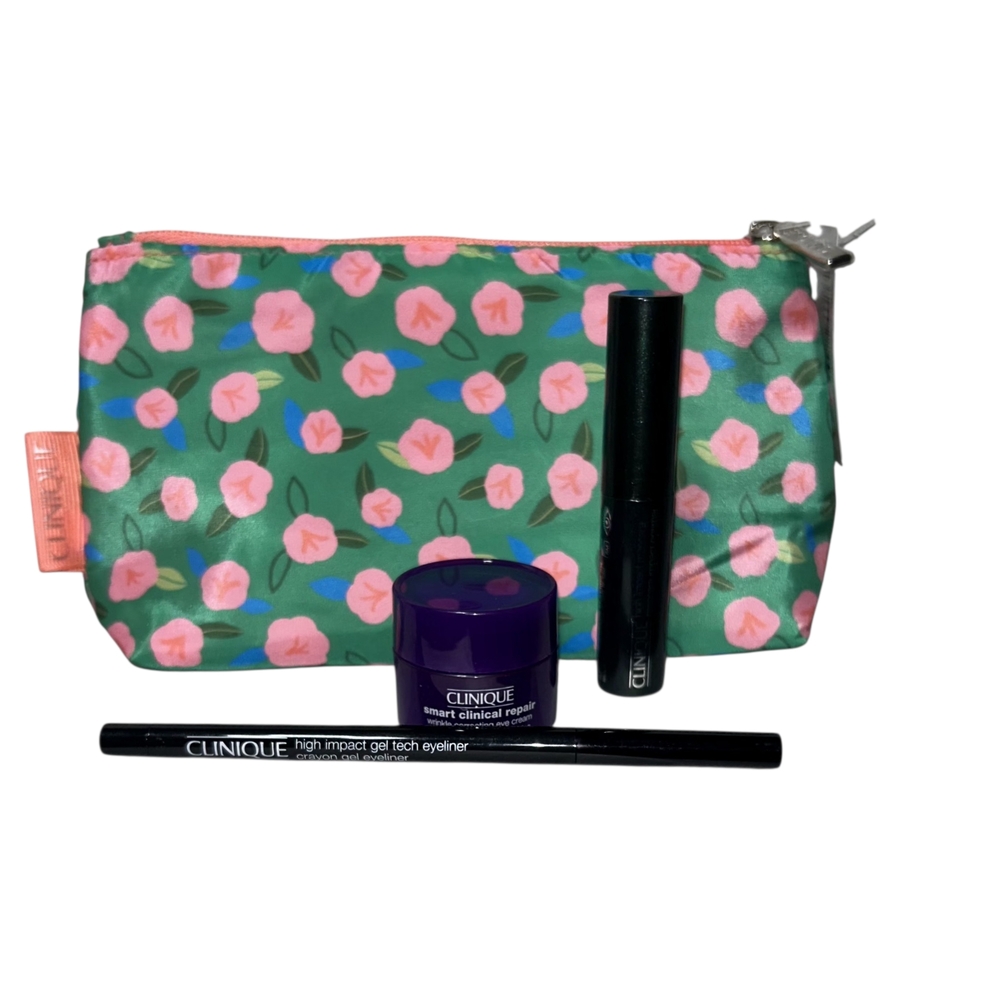 Clinique Floral Cosmetic Bag 3 Piece Makeup & Skincare Set - Picture 3 of 5